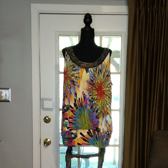 Dress Barn Tops - 3/$25 Colorful Beaded Scoop Neck Sleeveless Top By Dress Barn Size 18